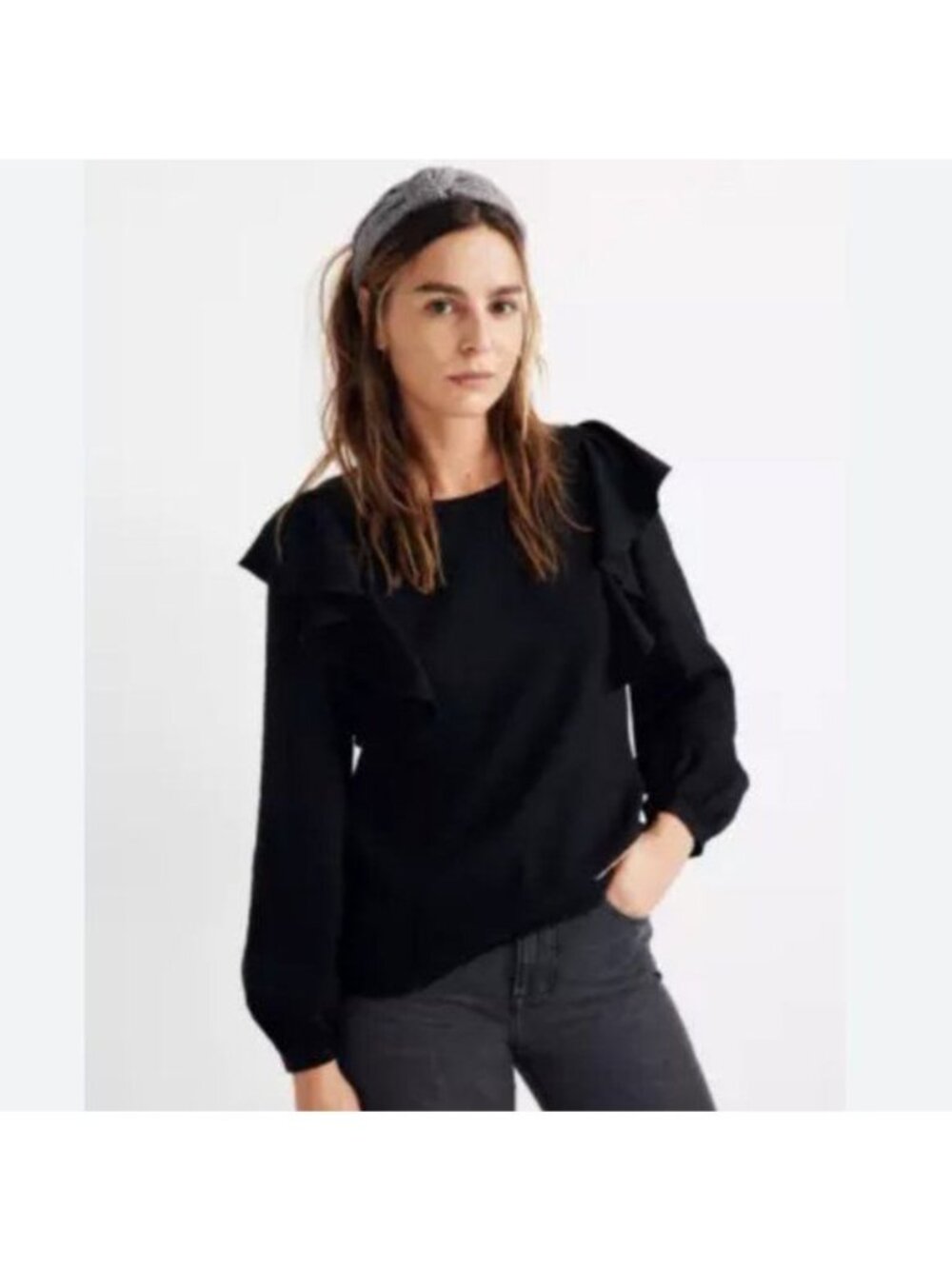 MADEWELL Ruffle-Front Top - XS - Picture 2 of 9